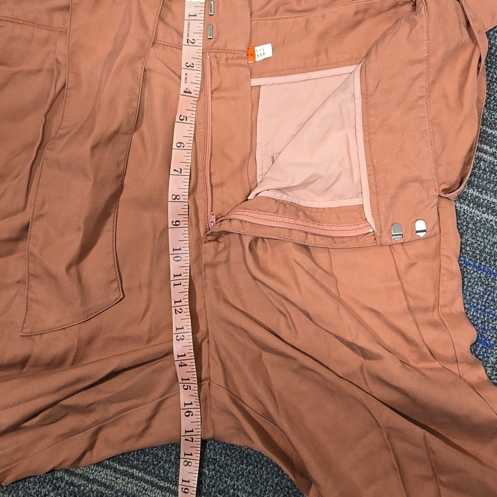 Anthropologie-Cartonniere NWT Belt Front Pants Rose 100% Lyocell-Size 14 - Picture 9 of 16